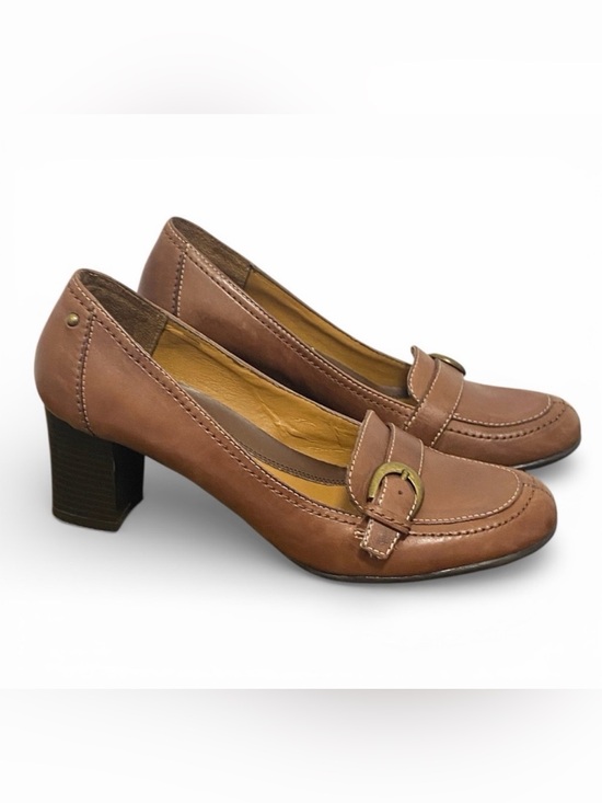 Natural Soul Shoes - Natural Soles Brown Leather Buckled Pumps Heels - Great Condition - Size 8.5
